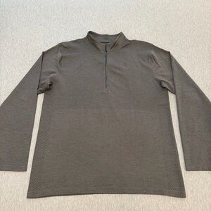 Lululemon Pullover Mens 2XL Gray Metal Vent Tech Half Zip Midweight